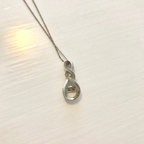 Diamond Double Cascading Infinity Pendant in 10K W - Picture 4 of 4